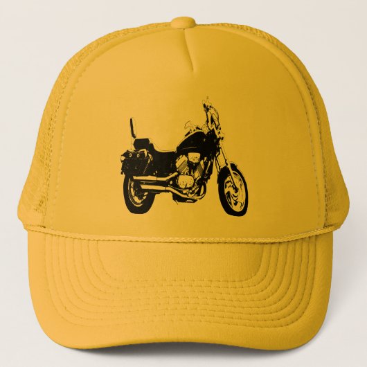 Motorsilhouet voor wolfietsen trucker pet (Voorkant)