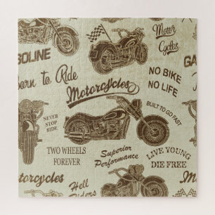 motorsilhouetten: naadloze achtergrond legpuzzel