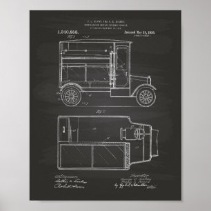  motorvoertuig 1920 - Kunstbord met patent Poster