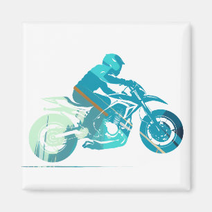 Motorwedstrijd Sport Challenge Silhouet Magneet
