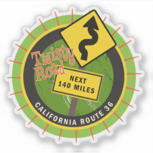 Motorweg California Route 36 Sticker