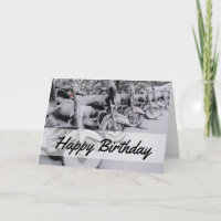 Motos en neige hivernale Carte d'anniversaire pour