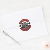 Motoverslaafde Ronde Sticker (Envelop)