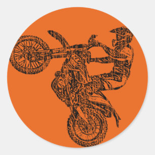 Motoverslaafde Ronde Sticker