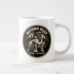 Motown Made Detroit Boxer Hond Arbeid & Muziek Tro Extra Grote Beker