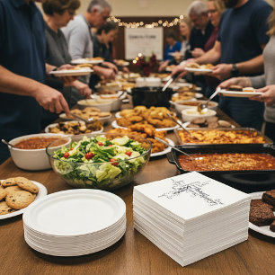 mots chrétiens serviettes en papier croisées