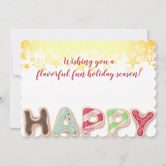 Mots de biscuits de Noël nourriture cadeau carte d (Dos)