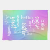 Mots de cuisson Pastel Rainbow Serviette de cuisin (Horizontal)