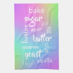 Mots de cuisson Pastel Rainbow Serviette de cuisin