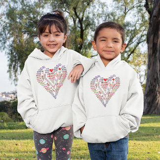 Mots de filles du coeur Sweatshirt à capuchon