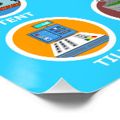 Mots de la syllabe T 1 initiale - Poster bleu (Coin)