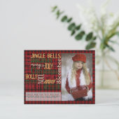Mots de Noël carte photo Buffalo Plaid (Debout devant)