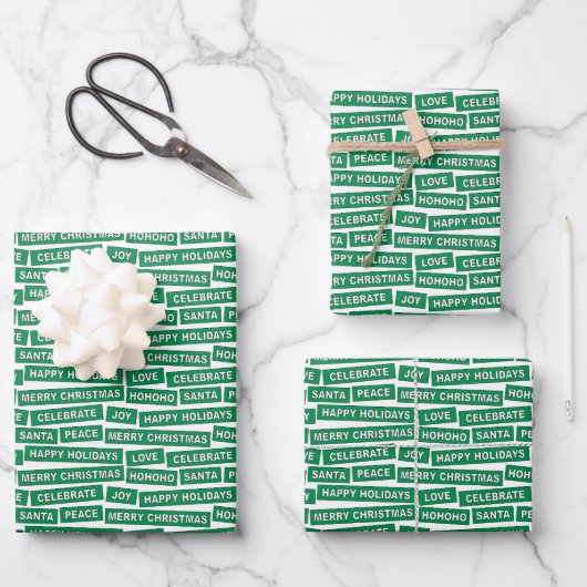 Mots de Noël Feuilles de papier écoresponsable (Recto)