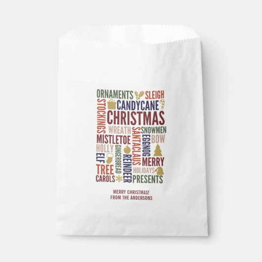 Mots de Noël Sacs Fête Faveur (Devant)