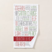 Mots de Noël Serviette personnalisée (Serviette à main)