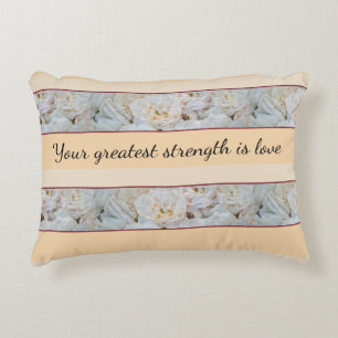Mots de sagesse Rose Accent Coussin