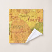 Mots de Thanksgiving et feuilles (Gant de toilette)