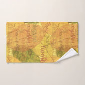 Mots de Thanksgiving et feuilles (Serviette à main)