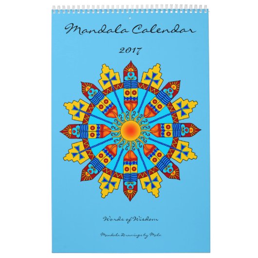 Mots du calendrier 2017 de mandala de la sagesse (Protection)