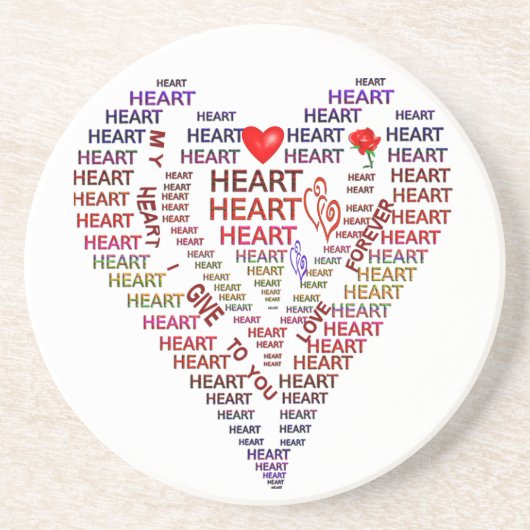 Mots du Dessous de verre de boisson en grès de coe (Devant)