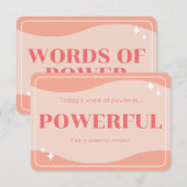 Mots du pouvoir Carte d'affirmation féminine moder (Devant / Derrière)