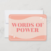 Mots du pouvoir Carte d'affirmation féminine moder (Dos)