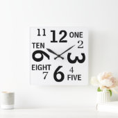 Mots et chiffres Horloge murale (Maison)
