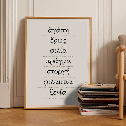 Mots grecs pour l'amour Impression de mariage Impr