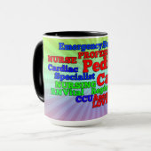 MOTS INFIRMIERS JUMBLE CAFÉ MUG (Devant gauche)