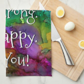 Mots Inspirationnels Colorés Serviette de cuisine (Quart Plié)