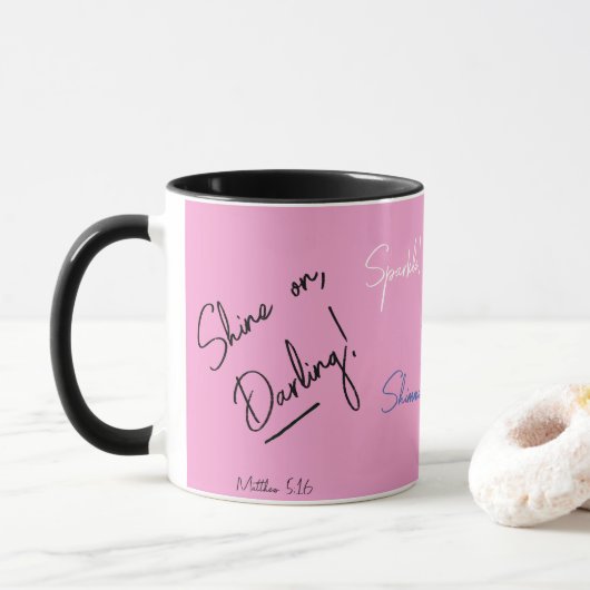 Mots manuscrits d'inspiration Mug (Avec donut)