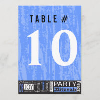 MOTS MITZVAH Barre Bat Invitation Table Numéro Car