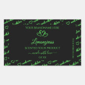 Mots noirs et verts Cloud Produit Coeurs Étiquette (Devant)