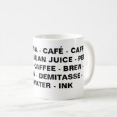Mots pour la tasse de café (Devant droit)