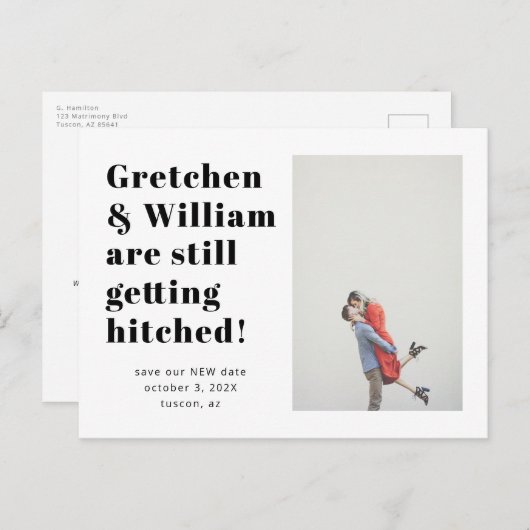 Mots simples Enregistrer la date Carte postale Pho (Devant / Derrière)