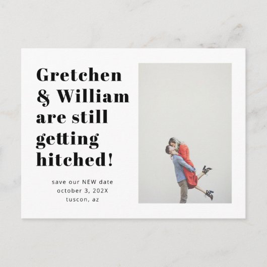 Mots simples Enregistrer la date Carte postale Pho (Devant)