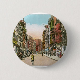 Mott Street, CHINATOWN, New York City () Ronde Button 5,7 Cm