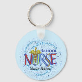 Motto aangepaste School Nurse Sleutelhanger (Voorkant)