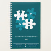 Motto Jaar Sociale Scan Blauwgroen Levenscoach Planner (Voorkant)