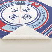 Motto monogram Nautical Logo Anchor Wheel Sherpa Deken (3/4)