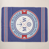 Motto monogram Nautical Logo Anchor Wheel Sherpa Deken (Voorkant (horizontaal))