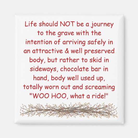 Motto om te leven door magneet (Voorkant)