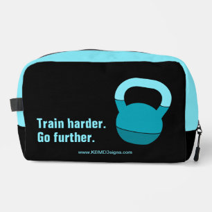 Motto Train Harder Ga Verder Electric-Blue Zwart Toilettasje