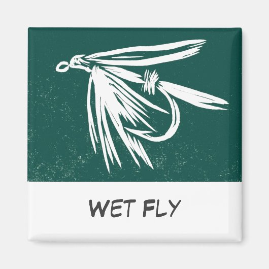 "Mouche mouillée" FlyFishing Magnet d'art (Devant)
