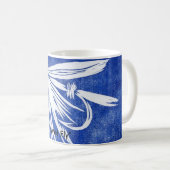 "Mouche sur bleu" Truite classique Voler Mug (Devant droit)