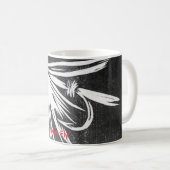 "Mouche sur noir" Truite classique Voler Mug (Devant droit)