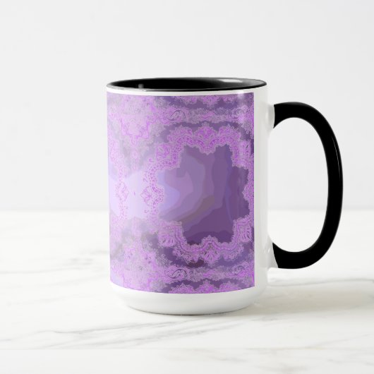 Mouchoir mauve Abstrait Ringer Mug (Droite)
