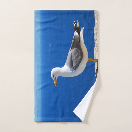 Mouette à la plage (Serviette à main)