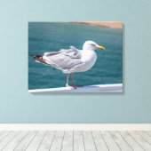 Mouette de mer sur les balustrades vue impression (Insitu (Plancher de Bois))