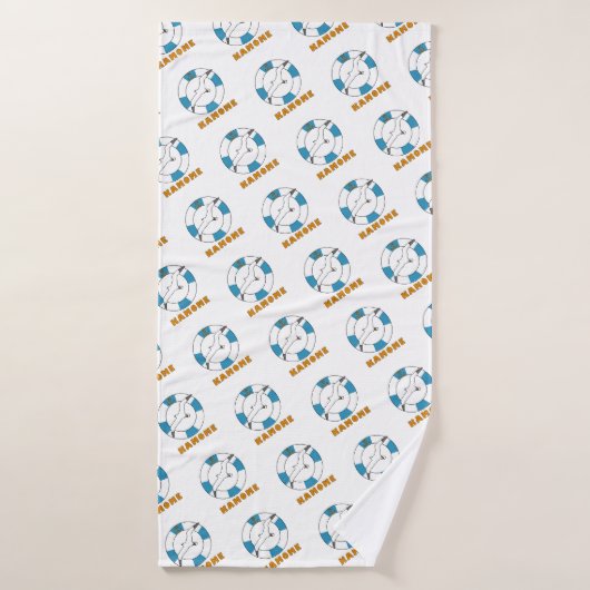 Mouette et anneau de natation bleu clair (Serviette de bain)